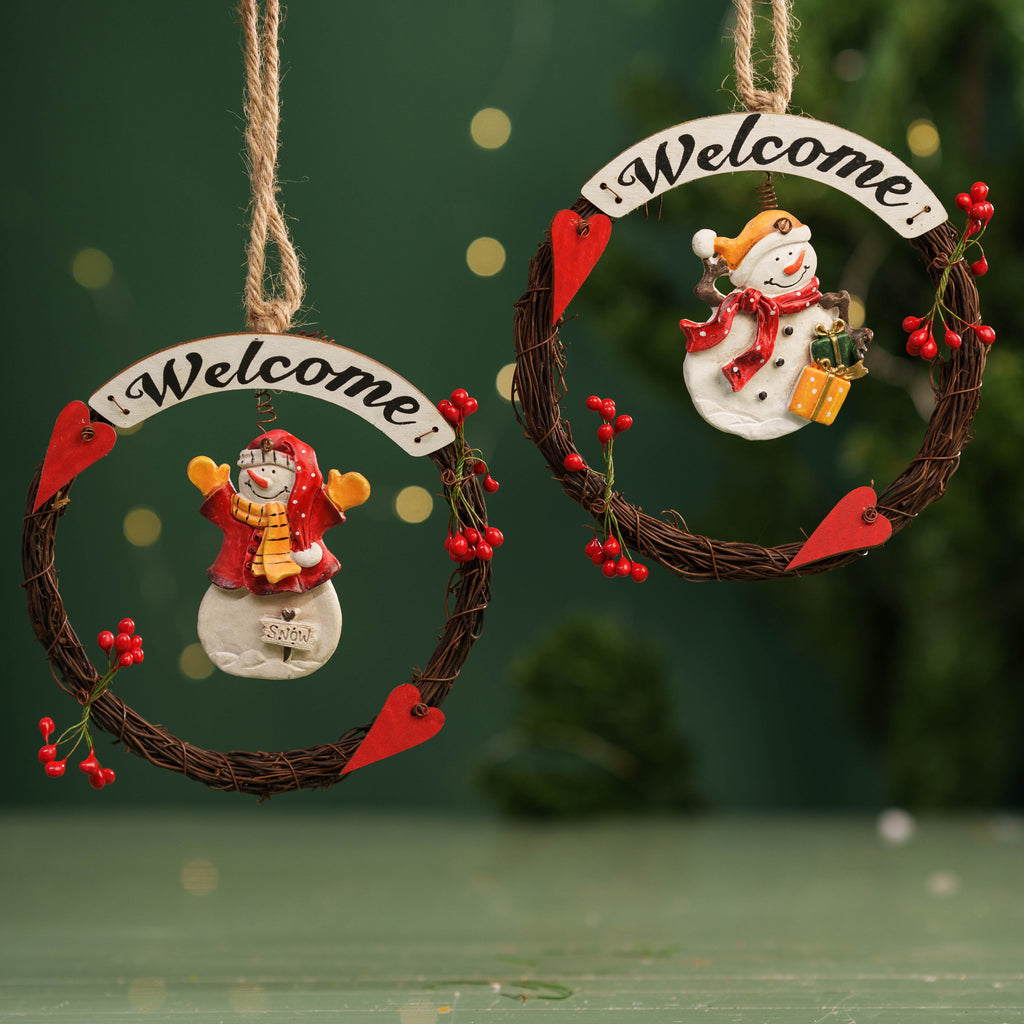 "Wooden Christmas Themed Round Hanging" Hello December