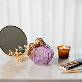 The Purple Glass Fall Decorative Pumpkin Miniature