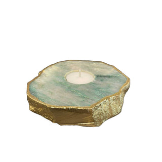 Semi Precious Tea Light Holder - Green