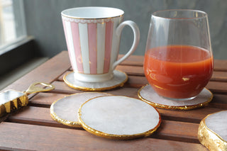 Semi Precious Coasters Set of 4 - Rose Quartz