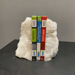 Semi Precious Book End Set - White