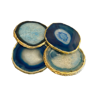 Semi Precious Coasters Set of 4 - Blue Agate