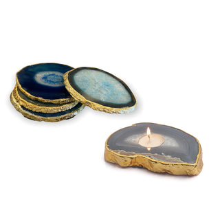 Semi Precious Coasters Set of 4 & Tea Light Holder