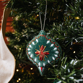 Heart & Onion Shaped Embroidered Ornaments