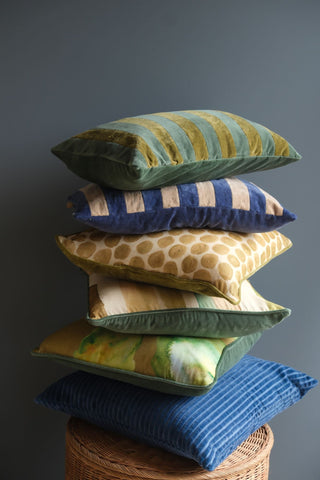 Bloom Olive Velvet Cushion Cover