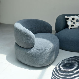 Leia Bouclé Swivel Chair - Grey