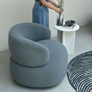 Leia Bouclé Swivel Chair - Grey