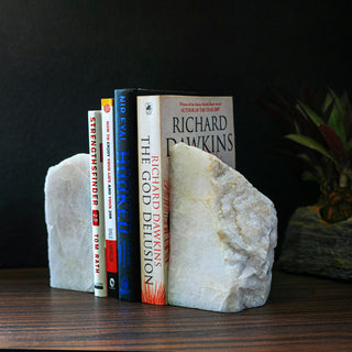 Semi Precious Book End Set - White