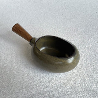 Dip Bowl with Wooden Handle | Charcoal