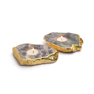 Semi Precious Tea Light Holder - Amethyst