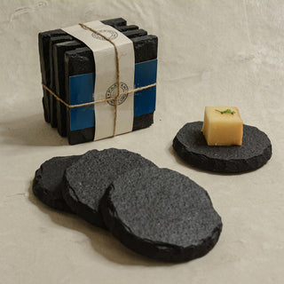 Round Slate Coasters - Set of 4