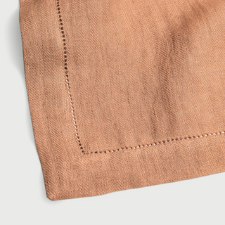 Spice Herringbone Linen Table Runner