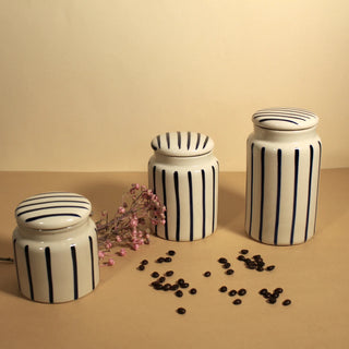 Blue Striped Storage Jar Set
