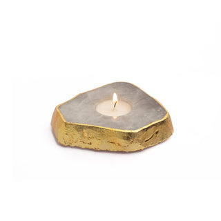 Semi Precious Tea Light Holder - Smokey Grey