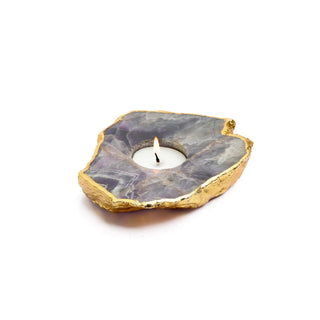 Semi Precious Tea Light Holder - Amethyst