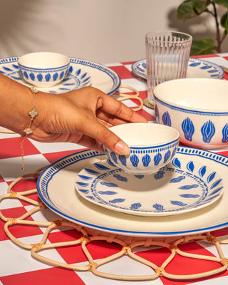 Hand Painted Designs and Colourful Handmade Porcelain Dinner Set  