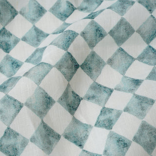 Checker Blue Table Runner