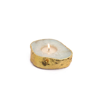 Semi Precious Tea Light Holder - White