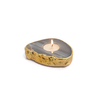 Semi Precious Tea Light Holder - Natural Agate