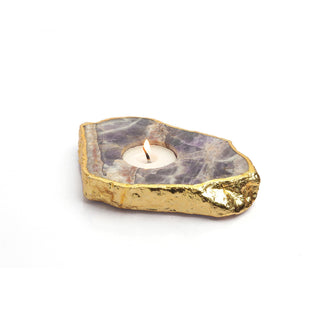 Semi Precious Tea Light Holder - Amethyst