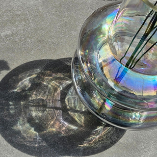 Ripple Glass vase - iridescent