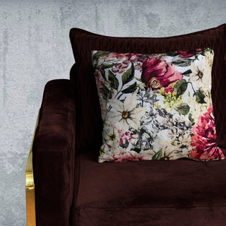 Marina Blossom Velvet Cushion Cover (Multicolour)