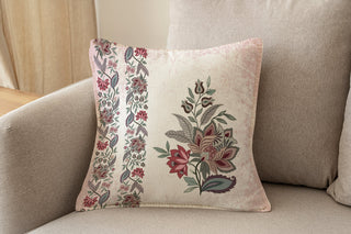 Chintz Mix Modern Chic Designer Velvet Cushion Cover (Red & Pink)