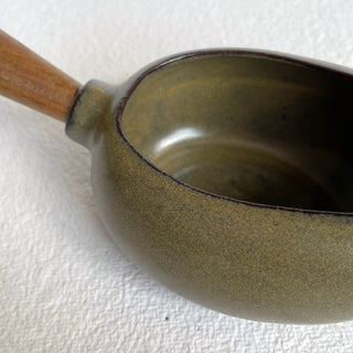 Dip Bowl with Wooden Handle | Charcoal