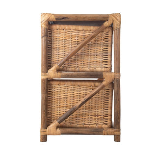 Natural Bamboo Basket Side Table