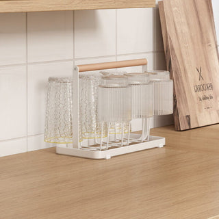 Wooden Handle Glass Holder