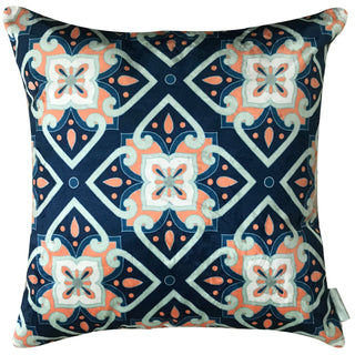 Erich Tile Moroccan Chic Designer Velvet Cushion Cover (Multicolour, 16 x 16 inch)