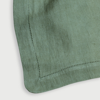 Eucalyptus Herringbone Linen Table Runner