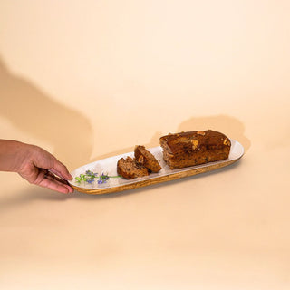 Pearl Enamel Wooden Tikka Server