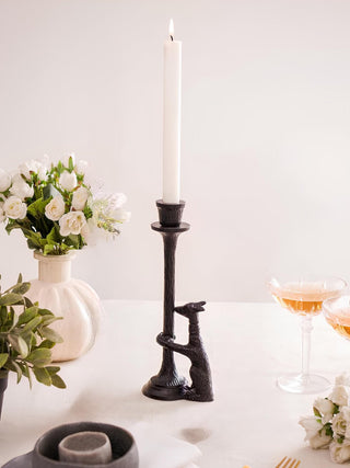 THE SERIOUS BUNNY PILLAR CANDLEHOLDER