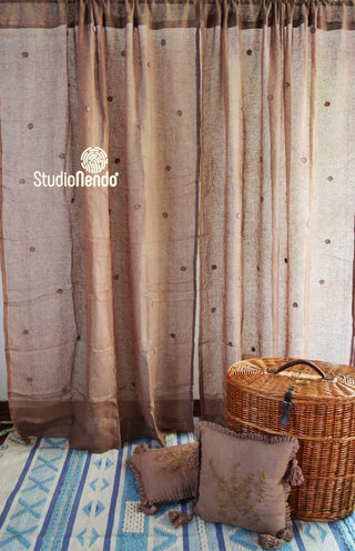 Handmade Linen Sheer Curtain- Warm Taupe
