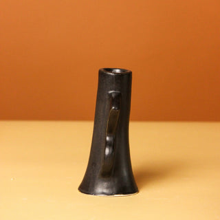 Abstract Design Ceramic Candle Holder (Black/Beige)