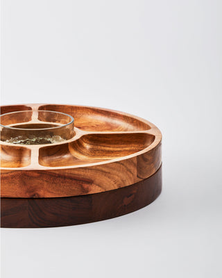 Wooden Chip & Dip Platter (Dark Acacia)