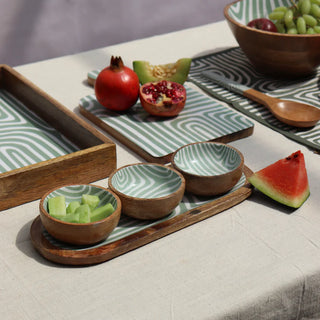 Jade Mango Wood Salad Bowl with Server