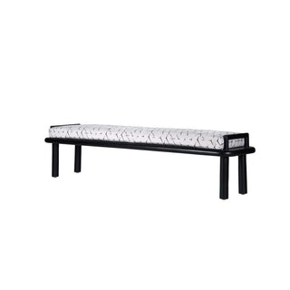 Asiago Teak Wood Upholstered Bench