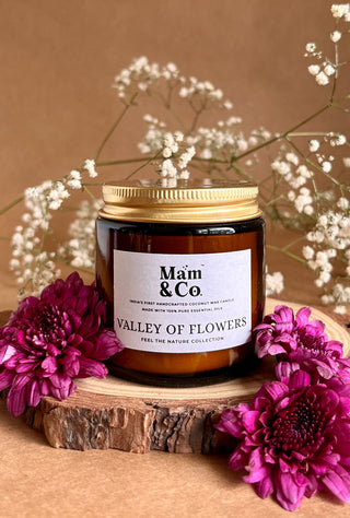 Valley of Flowers | 100% Coconut Wax Botanical Candle | 40+ Hour Burn Time | Floral Fresh Feminine Aroma (BEST SELLER)