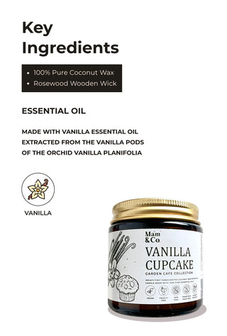 Vanilla Cupcake | 100% Coconut Wax Botanical Candle | 40+ Hours Burn Time | Yummy Delicious Tempting Aroma (BEST SELLER)