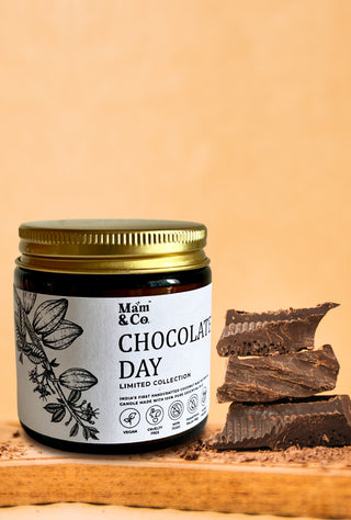 Chocolate Day | 100% Coconut Wax Botanical Candle | 40+ Hours Burn | Chocolaty creamy  Delight