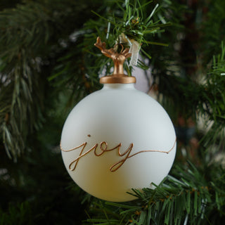 Christmas Ornaments (Joy, Happy, Peace) White