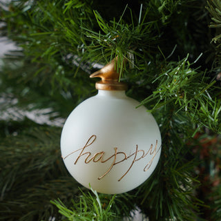 Christmas Ornaments (Joy, Happy, Peace) White