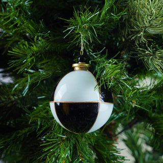 Black white and gold Christmas Ornaments