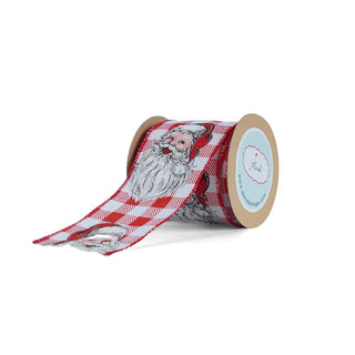 Vintage Santa Plaid wired Ribbon