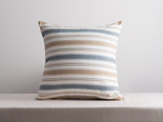 Montauk Blue and Brown Striped Cushion Cover