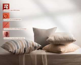 Montauk Blue and Brown Striped Cushion Cover