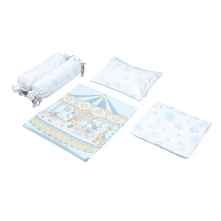 Organic Cotton Cot Bedding Set – Carnival  Blue