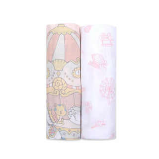 Organic Muslin Swaddles (Set of 2) - Carnival Pink